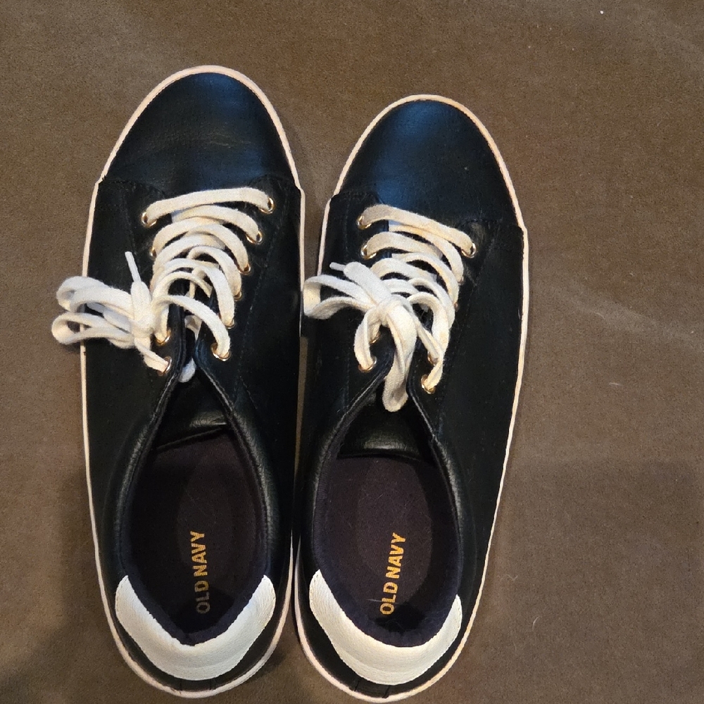 Old Navy Black Sneakers with White Accents